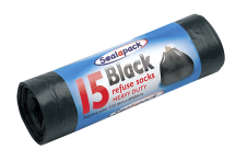 Seal-A-Pack Refuse Sacks Black 15pc Roll